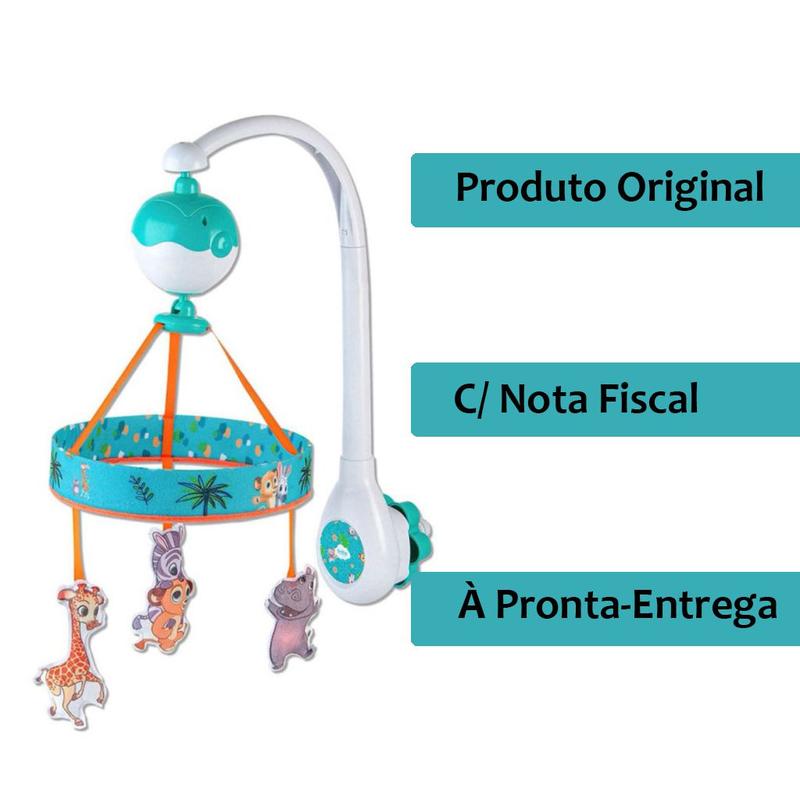 Móbile Animal Musical Giratório Berço Carrinho Madagascar Baby